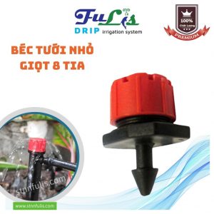 Béc Tưới Nhỏ Giọt 8 Tia Và Phun Xòe Gốc Lưu Lượng Tùy Chọn Chính Hãng