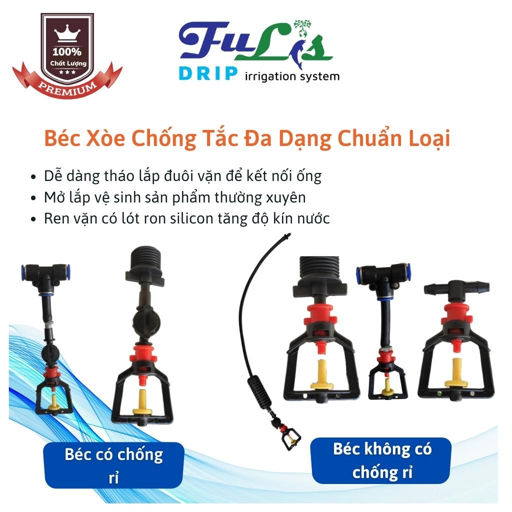Béc Tưới Phun Sương Chống Tắc Béc Xòe Chân Nối Tê, Chân Ren, Tạ Treo (Tùy Chọn) Chính Hãng Béc Tưới Phun Sương Chống Tắc Béc Xòe Chân Nối Tê, Chân Ren, Tạ Treo (Tùy Chọn) Chính Hãng - Ảnh 2